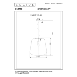 Lucide GLORIO závěsné svítidlo Ø32 cm 1xE27 černé