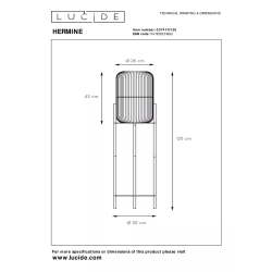 Lucide HERMINE stojací lampa E27/40W černá