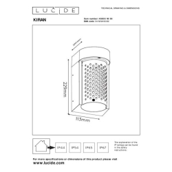 Lucide KIRAN venkovní nástěnné LED svítidlo 1x10W 2700K IP65 černá