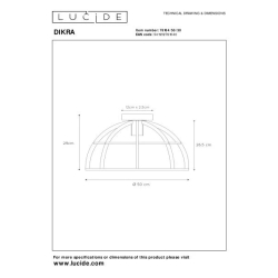 Lucide DIKRA zapuštěné stropní svítidlo Ø 50 cm 1xE27 černá