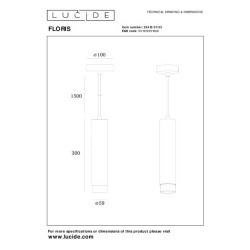 Lucide FLORIS závěsné stropní svítidlo Ø 5,9 cm 1xGU10 zelená