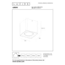 Lucide LEEDS venkovní zapuštěné stropní svítidlo LED 1x7W 2700K IP54 černá