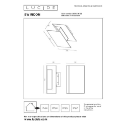 Lucide SWINDON venkovní nástěnné svítidlo LED 1x15W 2700K IP54 černá