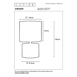 Lucide GREASBY - stolní lampa - Ø 14 cm - Krémová 47502/81/38