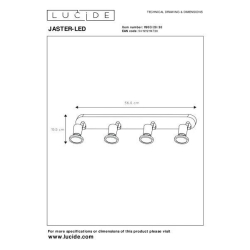 Lucide JASTER-LED - stropní svítidlo - LED - GU10 - 4x5W 2700K - Černá 11903/20/30