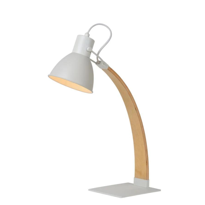 CURF - stolní lampa  E27/60W  bílá/dřevo