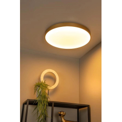 Lucide UNAR stropní LED  svítidlo Ø 60 cm 1x60W 2700K matná zlatá/mosazná