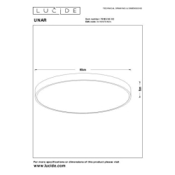 Lucide UNAR stropní LED  svítidlo Ø 60 cm 1x60W 2700K matná zlatá/mosazná