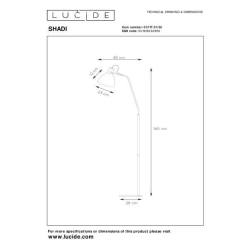 Lucide 03717/01/30 SHADI lampa stojací E27 H160cm černá