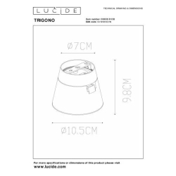 Lucide TRIGONO bodové stropní svítidlo Ø 10,5 cm 1xGU10 černá