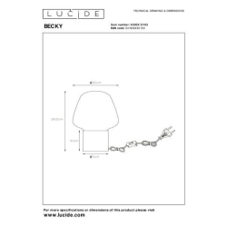 Lucide 45569/01/65 BECKY stolní lampa  E27/40W H30cm 