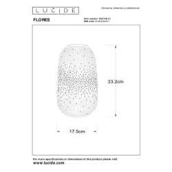 Lucide FLORES stolní lampa Ø17,5 cm 1xE14 bílá