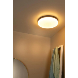 LED stropní svítidlo BISKIT do koupelny - Ø 40 cm - 1x36W 2700K - IP44 - Senzor pohybu & Den/Noc - Černá