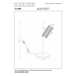 Lucide CLUBS stolní lampa 1xGU10 bílá