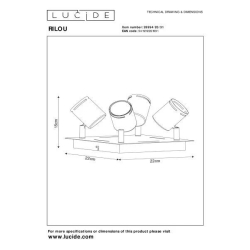 Lucide RILOU - stropní svítidlo - stmívatelné - GU10 - 4x4,5W 3000K - Bílá 26994/20/31