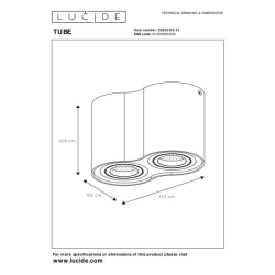 Lucide TUBE - stropní svítidlo - GU10 - Bílá 22952/02/31