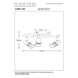 Lucide CARO-LED - stropní svítidlo - Ø 31 cm - LED - GU10 - 3x5W 2700K - Bílá 13955/14/31