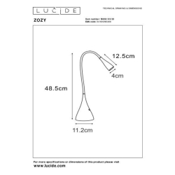 Lucide ZOZY - stolní lampa - Ø 11,5 cm - stmívatelné - 1x3W 3000K - Černá 18650/03/30