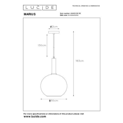 Lucide MARIUS závěsné stropní svítidlo Ø 30 cm 1xE27 černá