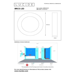 Lucide 28116/24/30 BRICE-LED svítidlo stropní Dim 15W