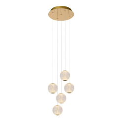 Lucide CINTRA - Pendant light - D32 cm - LED - 5x4,7W 2700K - Transparant