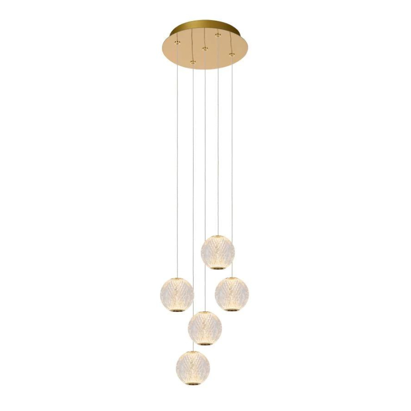 Lucide CINTRA - Pendant light - D32 cm - LED - 5x4,7W 2700K - Transparant