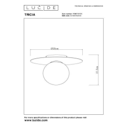 Lucide TRICIA - stropní svítidlo Ø25cm - 1xE27 - bílá