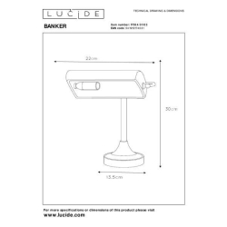 Lucide BANKER - stolní lampa -Bronz 17504/01/03