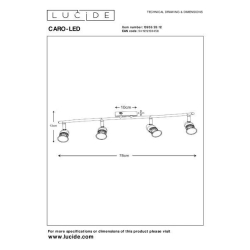 Lucide CARO-LED - stropní svítidlo - LED - GU10 - 4x5W 2700K - Chrom 13955/20/12