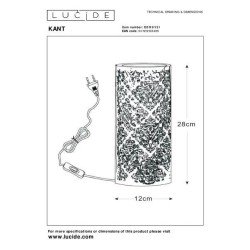 Lucide KANT - stolní lampa - Ø 12 cm - Bílá 13511/01/31