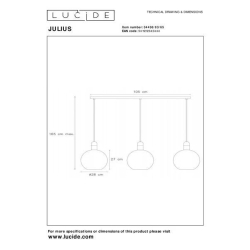 Lucide JULIUS závěsné svítidlo 3x E27/25W  Smoke Glass