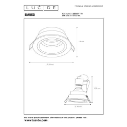 Lucide EMBED - podhledové svítidlo - Ø 9,1 cm - GU10 - Černá 22958/01/30