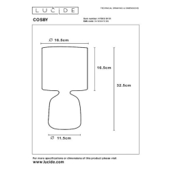 Lucide COSBY - stolní lampa - Ø 16,5 cm - Bílá 47503/81/31