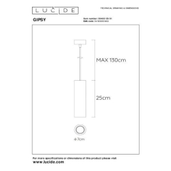 Lucide GIPSY - závěsné svítidlo - Ø 7 cm - GU10 - Bílá 35400/25/31