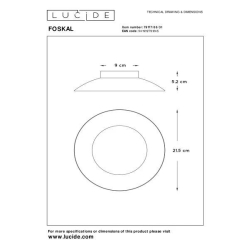 Lucide FOSKAL - zapuštěné stropní svítidlo - Ø 21,5 cm - LED - 1x6W 2700K - Bílá 79177/06/31