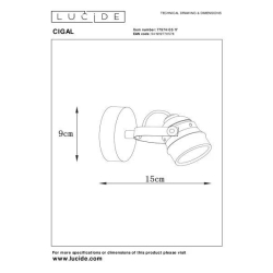 Lucide CIGAL - stropní svítidlo - Ø 9 cm - LED - GU10 - 1x5W 2700K - Měď 77974/05/17