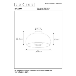 Lucide SHARAN stropní svítidlo Ø38cm E27/60W zelené