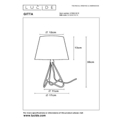 Lucide GITTA - stolní lampa - Ø 17 cm - Chrom 47500/81/11