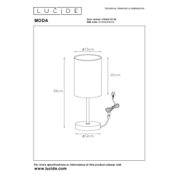 Lucide MODA - stolní lampa - Ø 13 cm - Šedá 08500/81/36