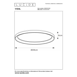 Lucide VIDAL  stropní svítidlo Ø 28 cm 1x21W 2700K černá