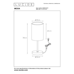 Lucide MODA - stolní lampa - Ø 13 cm - Bílá 08500/81/31