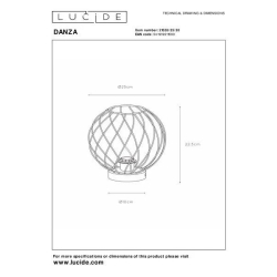 Lucide DANZA stolní lampa Ø 25 cm 1xE27 černá