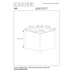 Lucide XIO - nástěnné svítidlo - stmívatelné - G9 - 1x4W 2700K - Šedá 09217/04/36