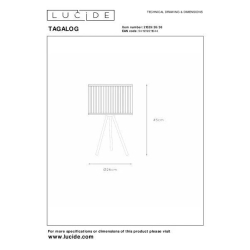 Lucide TAGALOG stolní lampa Ø 26 cm 1xE27 černá