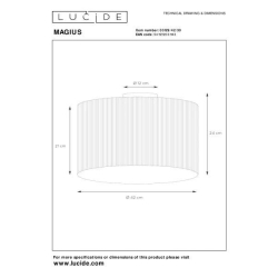 Lucide MAGIUS Stropní svítidloRattan E27/40W černá/natur