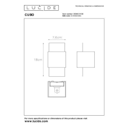 Lucide CUBO - nástěnné svítidlo - G9 - Černá 23208/31/30